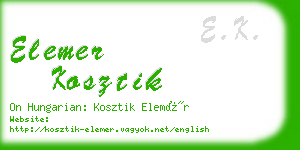 elemer kosztik business card